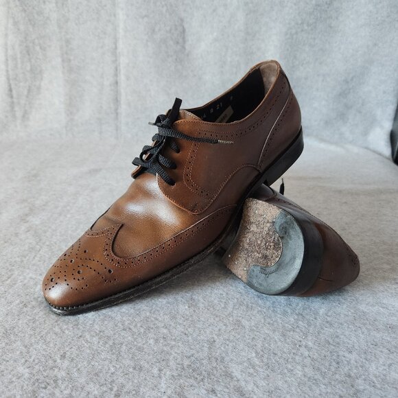 SALVATORE FERRAGAMO Made in Italy Brown Leather Oxford Dress Shoes Lace-Up main image 8